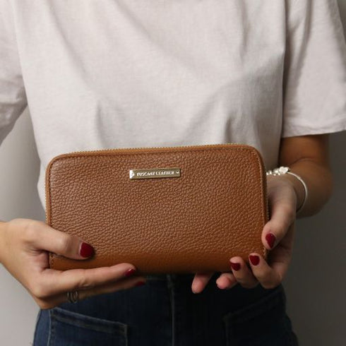 Mira - Double zip around leather wallet